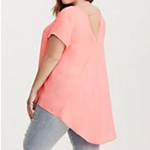 Torrid size 0 hi-lo Coral blouse - Never worn